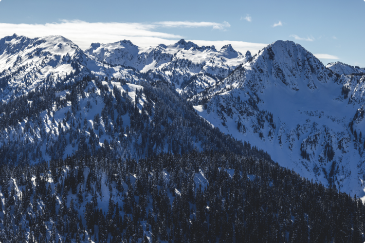 Rocky mountain range from a distance.
